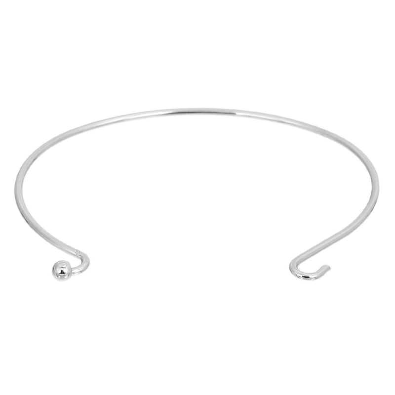 10 Silver Bangle Charm Bracelet Blanks, adjustable size expands to fit, fits medium to large wrist, thick 14 gauge, fin0609