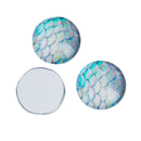 10 MERMAID Fish Scales Glass Dome Cabochons, Iridescent White, Round Glass Dome Seals Cabochons, 12mm  (about 1/2" diameter)  cab0517