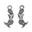 10 Silver MERMAID Charm Pendants, double sided mermaid design, chs2707