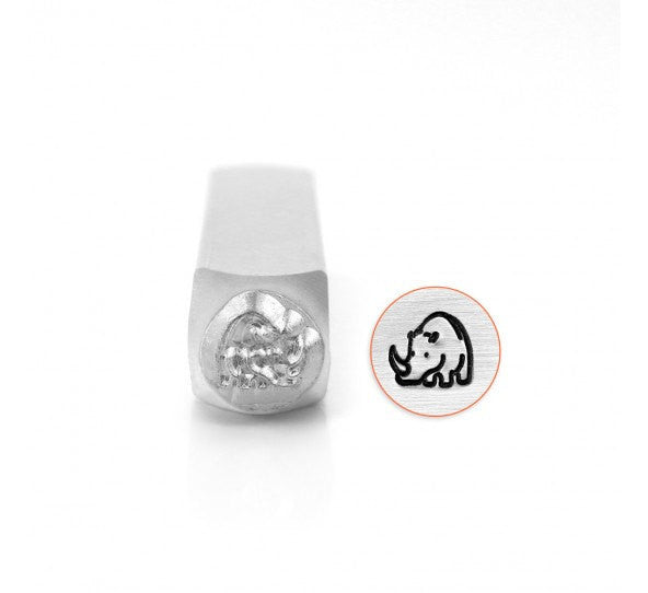 6mm RHINO Metal Stamp, Rhinoceros Animal Stamp, ImpressArt Metal Design Stamp, metal stamping, tol0709