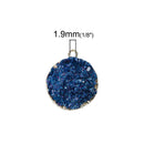 2 Gold Plated Faux Druzy Charm Pendants, BLUE SPARKLE Resin Druzy, 22x18mm, chg0518
