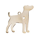 2 GOLD Stainless Steel JACK RUSSELL Terrier Charm Pendants, Dog Shape Charms, Design Metal Stamping Blanks 31x30mm, 15 gauge, Chg0521