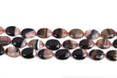 18x13mm PINK and BLACK AGATE Oval Beads, gemstones, full strand, 20 beads, gag0161