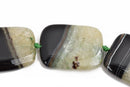 40x30mm GREEN and BLACK AGATE Rectangle Gemstone Beads, Geode Gemstone Beads, 9 beads, gag0296