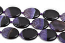 40x30mm PURPLE and BLACK AGATE Oval Gemstone Beads, Geode Gemstone Beads, 9 beads, gag0298