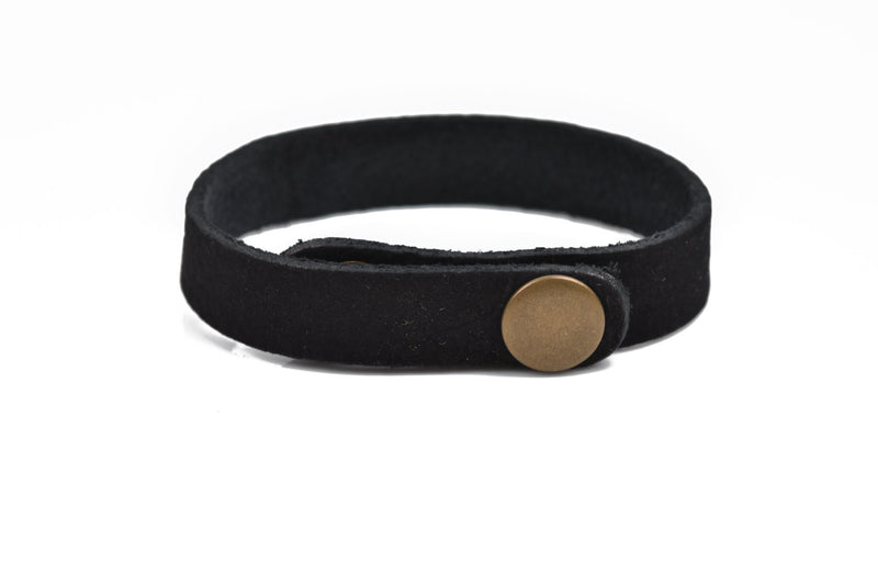 5 BLACK LEATHER CUFF Bracelet Blanks, 1/2" wide, 5 leather bracelet cuffs, brass snaps, Lth0011