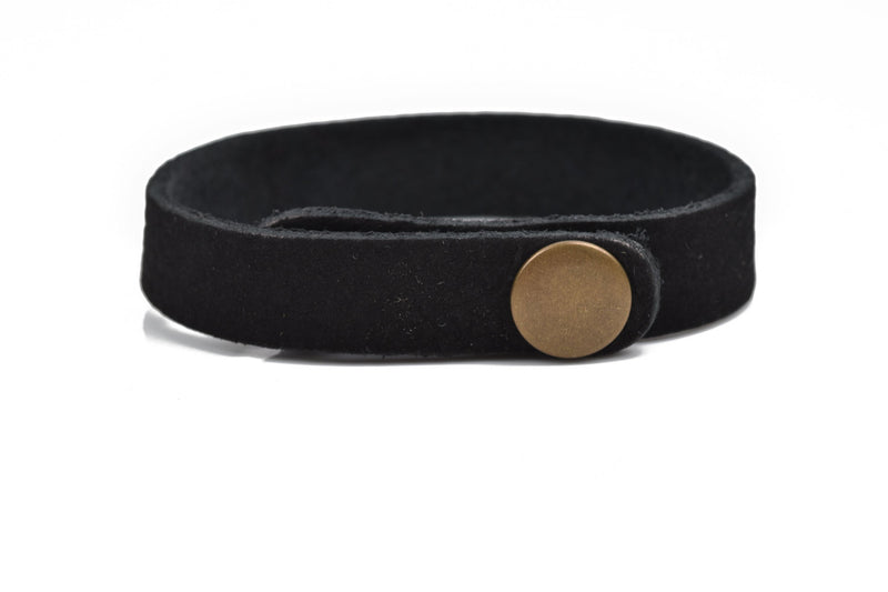 5 BLACK LEATHER CUFF Bracelet Blanks, 1/2" wide, 5 leather bracelet cuffs, brass snaps, Lth0011