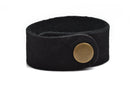 3 BLACK LEATHER CUFF Bracelet Blanks, 1" wide, 3 leather bracelet cuffs, brass snaps, Lth0012