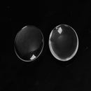 10 Clear Glass Oval Dome Cabochons, 35x25mm, for Pendants, Jewelry Making, Scrapbooking, cab0531