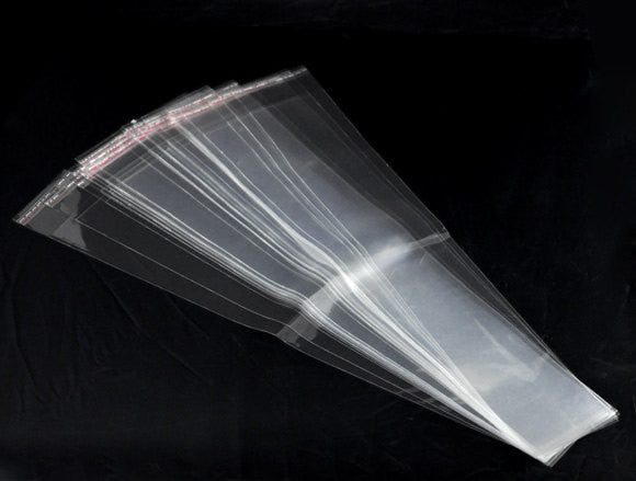 50 Resealable Self-Sealing Bags, usable space 48x7.5cm, (18-3/4" x 3") bulk package cello bags - bag0045