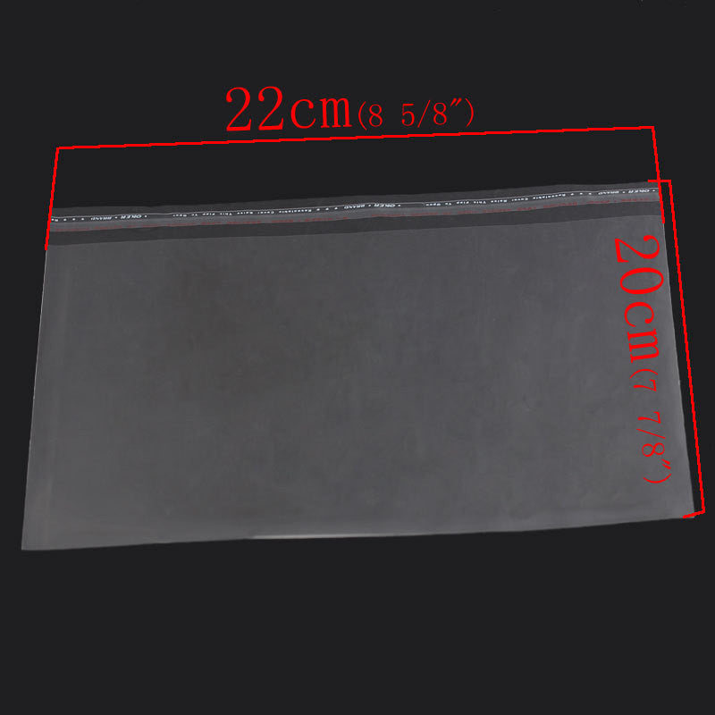 50 Resealable Self-Sealing Bags, usable space 22x17cm, (8-5/8" x 6-5/8") bulk package cello bags - bag0046