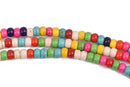 6mm RAINBOW Howlite Rondelle Beads, Multi-Colored Howlite RONDELLE Beads, full strand, about 94 beads, how0516