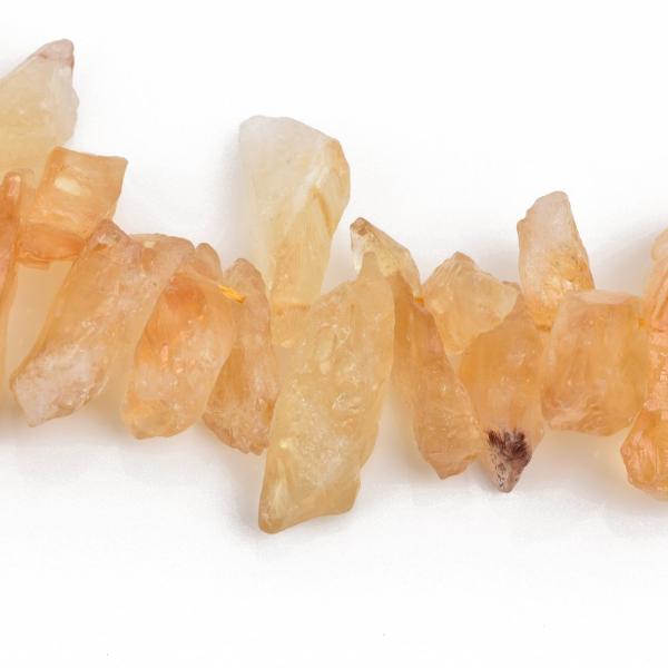 Citrine Gemstone rough nugget beads, top drilled, full strand, 20mm to 44mm long, gct0014