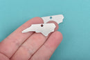 10 ALUMINUM NORTH CAROLINA State Stamping Blanks, Shape of State, Design Metal Stamping Blanks, 42x16mm, 20 gauge, msb0400