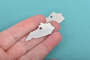 10 ALUMINUM KENTUCKY State Stamping Blanks, Shape of State, Design Metal Stamping Blanks, 38x17mm, 20 gauge, msb0406