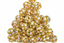 10 pc Gold Plated Crystal Disco Ball Spacer Beads Fireball, 8mm  Aurora Borealis AB Finish, bme0408