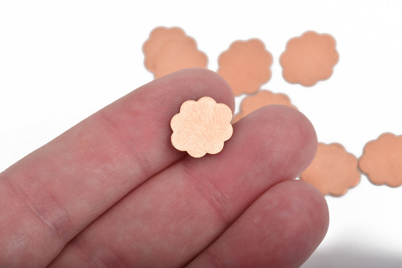 10 pcs Six Petal FLOWER Shape COPPER Metal Stamping Blanks Charms, 14x12mm, 24 gauge, msb0407