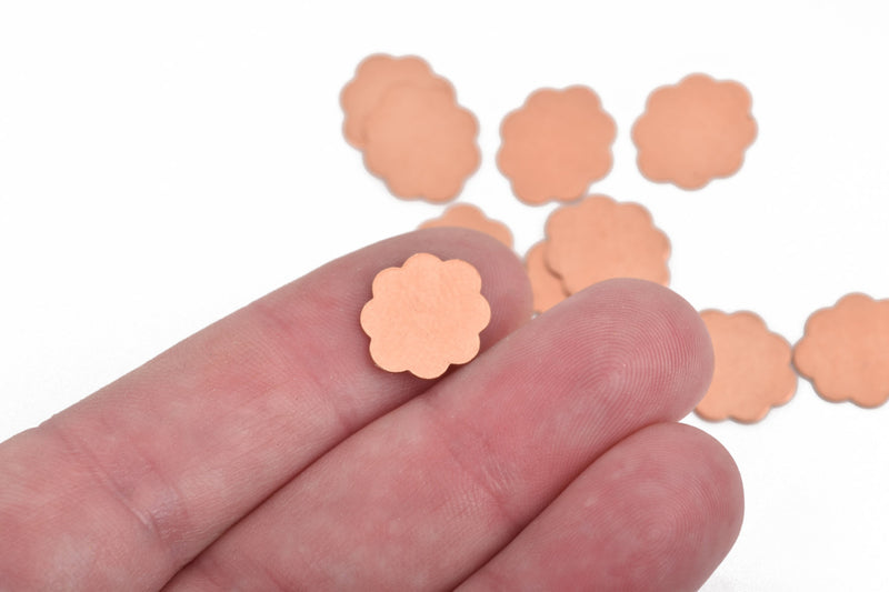 10 pcs Six Petal FLOWER Shape COPPER Metal Stamping Blanks Charms, 14x12mm, 24 gauge, msb0407