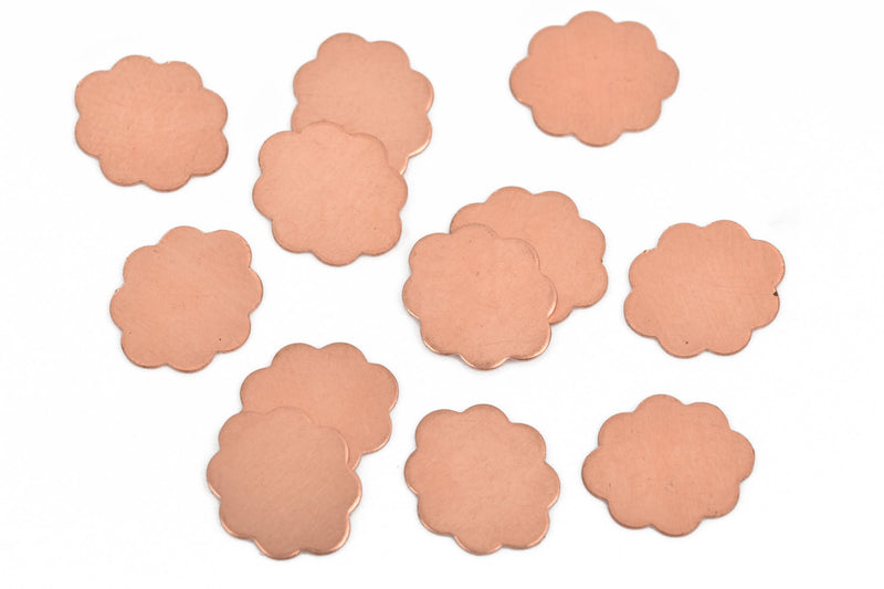 10 pcs Six Petal FLOWER Shape COPPER Metal Stamping Blanks Charms, 14x12mm, 24 gauge, msb0407