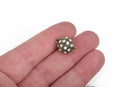 12mm Bronze Magnetic Rhinestone Ball Clasp with Pave' RHINESTONES, 2 sets, fcl0228