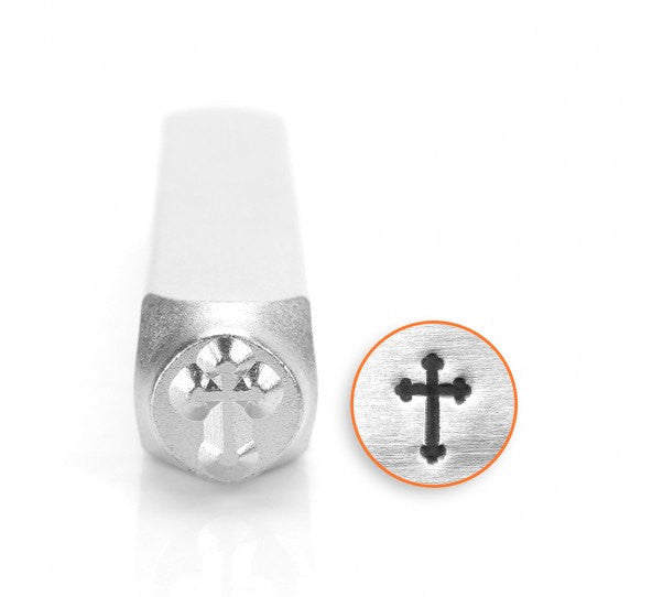 ImpressArt Metal Design Stamp,  6mm ROUNDED CROSS  tol0058