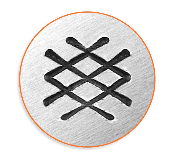 6mm CROSSHATCH TEXTURE Metal Stamp, ImpressArt Metal Design Stamp, tol0686