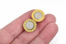 14mm Gold Magnetic Rhinestone Ball Clasp with Pave' RHINESTONES, 2 sets, fcl0232