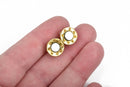 10mm Gold Magnetic Rhinestone Ball Clasp with Pave' RHINESTONES, 2 sets, fcl0234