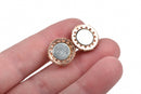 14mm Rose Gold Magnetic Rhinestone Ball Clasp with Pave' RHINESTONES, 2 sets, fcl0237