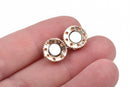 12mm Rose Gold Magnetic Rhinestone Ball Clasp with Pave' RHINESTONES, 2 sets, fcl0238