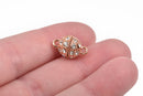 10mm Rose Gold Magnetic Rhinestone Ball Clasp with Pave' RHINESTONES, 2 sets, fcl0239