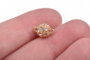 8mm Rose Gold Magnetic Rhinestone Ball Clasp with Pave' RHINESTONES, 2 sets, fcl0240