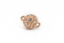 8mm Rose Gold Magnetic Rhinestone Ball Clasp with Pave' RHINESTONES, 2 sets, fcl0240