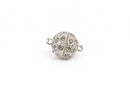 16mm Bright Silver Magnetic Rhinestone Ball Clasp with Pave' RHINESTONES, 2 sets, fcl0241