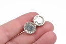 14mm Bright Silver Magnetic Rhinestone Ball Clasp with Pave' RHINESTONES, 2 sets, fcl0242
