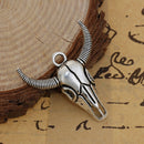 10 Silver Tone Metal Longhorn COW SKULL Charms or Pendants, 30x27mm, chs2717