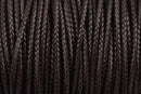 4mm BROWN Round Braided Licorice Leather, European Leather Cord, flexible, 1 yard (3 feet), Lth0009