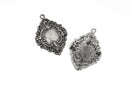 5 Gunmetal Charms, fancy Victorian floral design, frame charms, 42x30mm, cho0211
