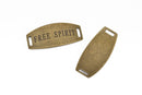 5 FREE SPIRIT Bracelet Connector Links, bronze bar charms, curved bracelet charms, 45x20mm, chb0519