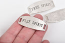 5 FREE SPIRIT Bracelet Connector Links, silver bar charms, curved bracelet charms, 45x20mm, chs2851