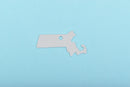 10 ALUMINUM MASSACHUSETTS State Stamping Blanks, Shape of State, Design Metal Stamping Blanks, 37x20mm, 20 gauge, msb0421