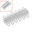 2 MAGNETIC Bright Silver Brass 6-strand Lock Connector Clasps, 33x14mm, for Multi Strand Bracelets and Necklaces, fcl0217