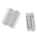 2 MAGNETIC Bright Silver Brass 6-strand Lock Connector Clasps, 33x14mm, for Multi Strand Bracelets and Necklaces, fcl0217