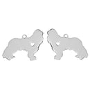 2 Stainless Steel DOG Charm Pendants, Design Metal Stamping Blanks 33x24mm, 15 gauge, chs2733