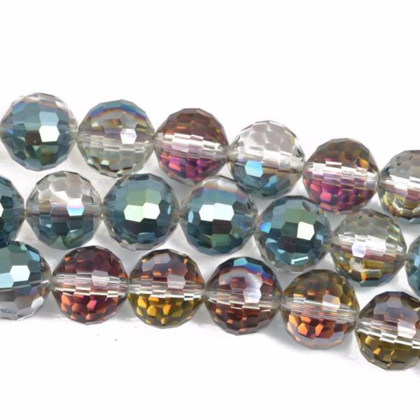 16mm NORTHERN LIGHTS Round Faceted Crystal Glass Beads, 1 strand, about 17 beads, bgl1629