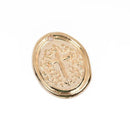 5 Light Gold Cross Relic Charm Pendants, wax seal style, oval coin charms, gold plated metal, double sided design, 27x21mm, chs2860