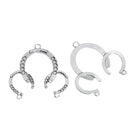1 HORSESHOE PENDANT Connector Silver Tone Metal Charm, 7.2cm, chs2745