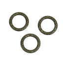 50 Antique Bronze CONNECTOR RING Charms, 14mm, stylized texture, chb0493