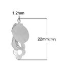 10 Cabochon Silver Tone Clip-On Earring Blanks with Loop, fits 12mm cabochon, fin0632