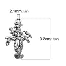 10 SCARECROW FARMING Charms, Antique Silver Tone Pendant Charms, 32x21mm, chs2781